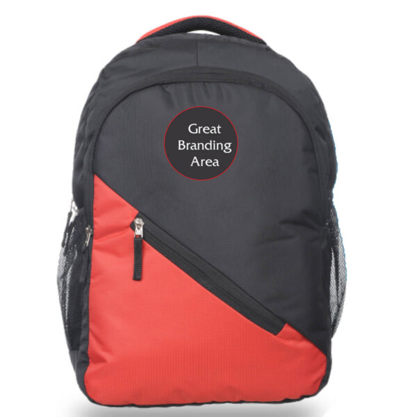 Customize Laptop Bag in Black and Red color with logo printed on it