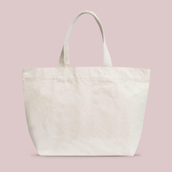 Customize canvas bag with logo printing on it. Cream color