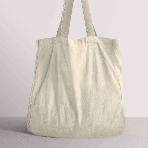 Customize canvas bag with logo printing on it. Cream color